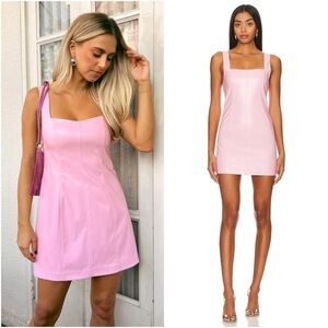 SHOW ME YOUR MUMU Woods Mini Dress In Pink Faux Leather
